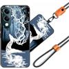 JEZSTHAI Custodia Compatibile con Vivo Y29S 5G Cover in Silicone TPU Morbido con Cordino/Laccio Tracolla Cellulare,Antiurto AntiGraffio Protettiva Bumper Case con Disegno Motivi,A08