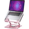 MENDELEEV STYLE Supporto per laptop rosa per scrivania con base rotante a 360 compatibile con MacBook Pro/Air Notebook fino a 16 pollici Supporto per computer portatile Ergonimic Riser pieghevole per
