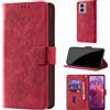 CaseGla Cover per Motorola Moto G24/G04/G04S/E14, Rosso | Blocco RFID, Portafoglio Pelle PU, Flip Libro, Porta Carte, Magnetica Libretto, Antiurto Protezione Completa