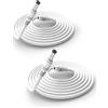 Tonton 2Pack Cavo di prolunga CC 10 metri (30 piedi) Alimentatore CC da 2,1 mm x 5,5 mm Compatibile con cavo adattatore CC 12V Cavo di prolunga splitter CC per telecamera di sicurezza CCTV (bianco)