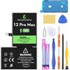 LL TRADER Batteria per iPhone 12 Pro Max, 5000mAh Batteria ad alta capacità con Strumenti di riparazione 2026