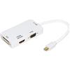 Link LKADAT18 - Adattatore Mini DisplayPort 1.2 Maschio a DVI + HDMI 4Kx2K + VGA Femmina - Convertitore Video Multi-Uscita per Monitor e Proiettori