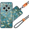 JEZSTHAI Cover Compatibile con Redmi 14C Custodia in Silicone TPU Morbido con Cordino/Laccio Tracolla Cellulare,Antiurto AntiGraffio Protettiva Bumper Case con Disegno Motivi,Cover*A10