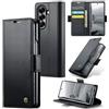 FERLAN Cover per Samsung Galaxy Z Fold 8+ 2 Pezzi Vetro Temperato,Antifurto,supporta ricarica wireless,in pelle multifunzione,chiusura magnetica con chiusura anti-urto,Nero
