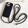 Hadwii Custodia per iPhone 15 Pro con Cordino Antiurto Cover Sottile Morbido Silicone con Laccio Collana Tracolla Regolabile Case per iPhone 15 Pro, Nero