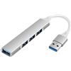 YACSEJAO Hub USB a 4 porte, ultra sottile, USB 3.0 e 2.0, adattatore multiporta USB per notebook, PC, laptop, MAC, USB Flash Drives, e Mobile HDD, ecc. (argento), YA-0D98
