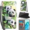 PHINIENLAND Cover per Honor X9A 5G / X40 5G Case PU Pelle Custodia [Kickstand] [Chiusura magnetica] [Slot per Schede], Portafoglio Flip Custodia per Honor Magic5 Lite,Panda