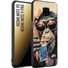 CUSTOMIZZA - Custodia cover nera morbida in tpu compatibile per Xiaomi Redmi Note 9S - Note 9 PRO estate disegnata cocktails animali simpatici scimmia monkey negroni