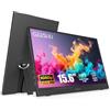 GEESUU Monitor Portatile 15,6 Pollici FHD 1080p IPS, 60Hz, Monitor con Altoparlanti Integrati, Estensore Schermo con Supporto Girevole 90°, HDMI/USB-C per Laptop, PC, Mac, Xbox