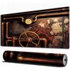 EOMKSE Tappetino per mouse da gioco,grande,antiscivolo,impermeabile,con bordi cuciti,sfondo vintage steampunk da tubi di vapore e manometro,per gaming,ufficio,casa,30x80 cm