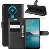 Betterfon | Custodia a portafoglio per Nokia 3.4, con chiusura magnetica e scomparti per carte di credito, colore nero