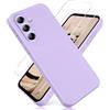 YiKaDa - Cover per Samsung Galaxy A56 5G & [2 Pack] Pellicola Protettiva in Vetro Temperato, Custodia Liquid Silicone Leggero - Viola