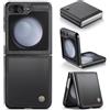 XKchatpt Custodia per Samsung Galaxy Z Flip 5 in Pelle PU Antigraffio Sottile Antiurto con Portacarte Chiusura Magnetica Kickstand Nero