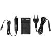 vhbw caricatore compatibile con Canon Legria HF21, FS46, FS36, HF20, HF200, FS37, HF41, FS406, FS306 camera + cavo auto + LED