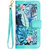 BLOTECH custodia portafoglio chic per Samsung A33 5G in pelle PU con design floreale antiurto cinturino da polso/porta carte/supporto floreale glitter