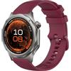 GIOPUEY Cinturini Compatibile con Oppo Watch X3, Morbido Silicone Cinturino [Resistente all'Usura] [Traspirante] - Dark Red