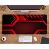 Jinmer Tappetino Mouse XXL 600x300x2mm Tappetino Mouse Gaming,Geometrico Rosso Nero Grande Tappetino Mouse,Lavabile Tappetino Scrivania,con Base in Gomma Antiscivolo Mouse Pad per Giocatore/Ufficio/Casa