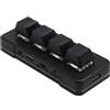 Asyduey MK424Pro Mini Tastiera Personalizzata A 4 + Interruttore Blu Meccanico Connessione USB + BT + 2.4G per Ufficio Gioco Multimedia Nero