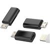 zoyuzan Adattatore da micro USB a Lightning (confezione da 3) Connettore per cavo di ricarica per presa per iPhone Jack per Apple Femmina Android Connettore cavo di ricarica maschio compatibile per Samsung