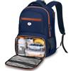 MATEIN Zaino Porta PC Pranzo Termico, Zaino PC 17 Pollici Impermeabile Borsa Frigo Pranzo Ufficio, Zaini da Viaggio Donna Uomo Università Lavoro Picnic per Laptop Backpack Antifurto, Blu Arancione