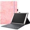 Hoozee Custodia per tablet QDDQ TB02 / Relndoo T901 da 10/10,1 con tastiera, custodia universale 2 in 1 per tablet da 9 ~ 11 pollici (rosa, QDDQ TB02 / Relndoo T901)