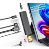 Tioleje Adattatore Surface Pro 8/9/10/11/X con HDMI 4K - Hub Docking Station Surface Pro 9, Thunderbolt 4 (video 8K @30Hz + 40G Daten+100W PD), 2* USB 3.0, SD/TF Kartenleser, 3,5mm-Audio Surface Pro 9 Zubehör