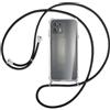Sewutoyu Custodia Collana per Cellulare Compatibile con Motorola Moto Edge 20 Lite - Cover Silicone TPU Protettiva Trasparente - Custodia indossabile per Collo - Case a Tracolla con Cordina, Nero
