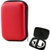 Larebidtex Custodia Rigida per Hard Disk Esterno 2.5 e SSD - Borsa Protettiva Antishock Impermeabile con Fodera Morbida, Tasca per Cavi e Accessori, Sacchetto di Protezione Portatile (Rosso)