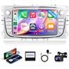 Rimoody 2G+64G Wireless Carplay Android Autoradio per Ford Focus II mk2 Mondeo S-Max C-Max Galaxy Kuga 7 Pollici Autoradio con Android Auto Navi GPS WIFI Mirror Link Bluetooth FM/RDS/EQ Telecamera Posteriore