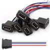 VISSQH 6 Pezzi USB A Femmina connettore,4 pin 3A presa USB A a Saldare,4 fili USB A montaggio a pannello connettore con Fibbia a Scatto 22AWG Micro USB A Femmina Jack cavo