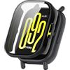 YKNIUFLY Cover Compatibile con Xiaomi Redmi Watch 5 Active, PC + Schermo Temperato Pellicola Integrata, Cassa Dell'orologio Anticaduta e Antigraffio.(Nero)