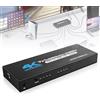 Leikurvo Switch HDMI 7 in 1-out, 4 K, 60 Hz, 7 x 1 HDMI, con telecomando, cavo di alimentazione, 7 connettori multipli, switch automatico, supporta HDMI2.0/HDR10 per switch, Xbox, PS4, HDTV, TV Stick, Blu-Ray