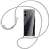 SIMao Cover Collana per Cellulare Compatibile con OPPO A76, OPPO A96, A36,Custodia Trasparente Silicone con Cordino Necklace Case Antiurto Protettivo Cover Custodia da Collo Custodia con Cordino,Argento
