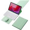 TSATAULE Custodia con Tastiera per Lenovo Idea Tab 11 Pollici 2025 / Tab M11 11 Pollici 2024, Tastiera Wireless Staccabile Magneticamente, Mouse Bluetooth 2.4G,Verde