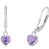 Prinzessin Lillifee Orecchini per bambine in argento sterling 925, con zirconi sintetici, a forma di cuore, forniti in confezione regalo