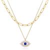 Jenosy Collana Occhio Turco Pendente Donna Regalo Delicata a Più File Catena Ipoallergenica Zircone Collana da Donna Oro 18K Placcata Gioielli di Moda per Donne Ragazze