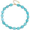COAI Collana Donna Turchese con Pietre Irregolari Grandi Stile Chunky, Collana Estiva Donna da Spiaggia Boho con Perline di Turchese Onice Nero