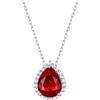 Bestyle Collana Donna Argento 925 Forma Lacrime Collana Argento Donna con Pietre Portafortuna Gennaio Granato, Collanina da Donna Confezione Regalo