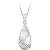 Tuscany Silver Ciondolo goccia con intarsio in madreperla in argento sterling su catena curb da 46 cm/18 pollici, per donna