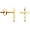 SOFIA MILANI - Orecchini da Donna in Argento 925 - Placcati in Oro e con Pietra Zircone - Orecchino a Perno a Croce - E1274