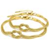 KAKI La Felicità è Nelle Piccole Cose Bracciale Unisex Nodo d'Amore in Acciaio Inossidabile Anallergico Oro, Regolabile con Moschettone, Doppia Catena Snake, Set 2 Pezzi, Coppia