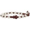 Generico Bracciale Tamashii Originale Tibetano BHS924-S7 in Argento 925 con Ruote Incise Mantra e Calabash - Unisex, Gioiello Spirituale Regolabile, Cordoncino Marrone