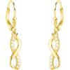 SOFIA MILANI - Orecchini da Donna in Argento 925 - Placcati in Oro e con Pietra Zircone - Orecchino Pendente ad Infinito - E2986