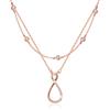 ALEXCRAFT Collana 2 in 1 in argento sterling 925 con zirconi, per donne e donne, placcato oro 14 carati, solida impilabile, doppia catena con ciondolo a forma di arco infinito, collana boho
