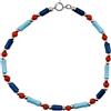 gioiellitaly Bracciale cannettine pasta turchese lapis pallini corallo rosso naturale argento 925 gioiello unisex uomo donna artigianale unico made in italy