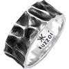 Kuzzoi Anello da uomo martellato massiccio (10 mm), in argento 925, 58, Argento sterling