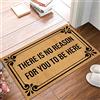 Joelmat Zerbino antiscivolo in gomma per interni con scritta There is No Reason for You to Be Here, per porta d'ingresso, bagno, giardino, cucina, camera da letto, 60 x 40 cm