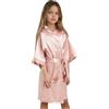 WWricotta Accappatoio Kimono in Raso per Bambine, per Spa, Matrimoni, Feste di Compleanno, Bambini