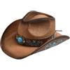 rockible Cappello da cowboy Cappello a larga Cappello da sole per Festival Beach Party Carnevale di Halloween, Blu
