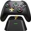 HASACOOL Controller PC, 1000 Hz Polling Gaming Controller PC con stazione di ricarica con stazione di ricarica/RGB Hall Effect Joysticks, 1000 mAh batteria PC Controller Wireless compatibile con Windows PC